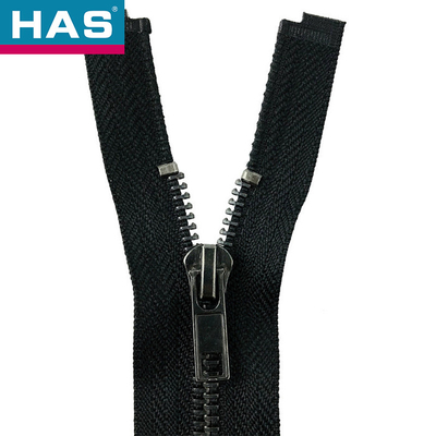 Normal Teeth Gun Metal Zipper 30 Inch Black Zipper For Jacket