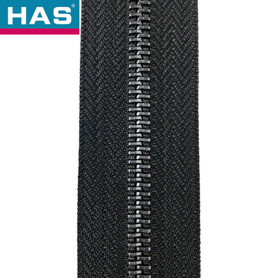 Normal Teeth Gun Metal Zipper 30 Inch Black Zipper For Jacket