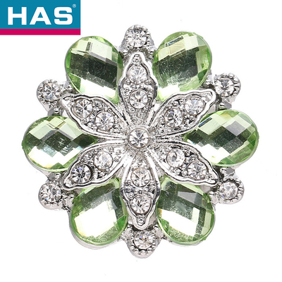 18mm Flower Shaped Buttons Personalized Colored Rhinestone Buttons Nickel Free