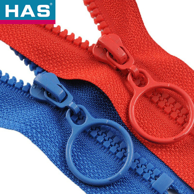 Eco Friendly Plastic Zippers #5 Colorful Zippers Smooth For Clothes
