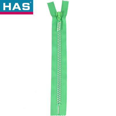 #10 Diamond Lightweight Open Ended Zips Green Decorative Zippers For Dresses