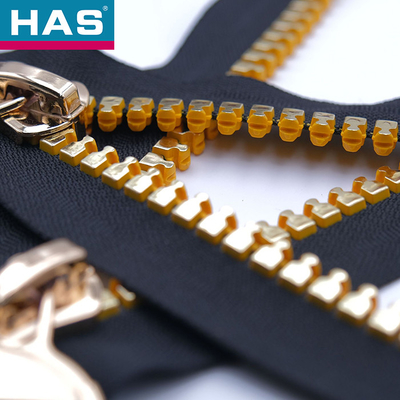 Resin Black Gold Zipper #3 #5 #8 #10 Metallic Gold Zipper for Handbags