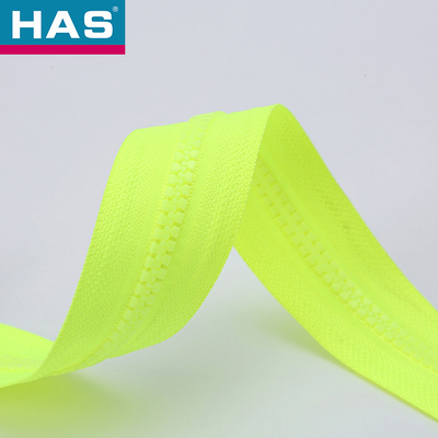 Fluorescent Green Invisible Zipper Closed End / Open End Purple Separating Zipper