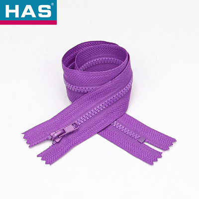Fluorescent Green Invisible Zipper Closed End / Open End Purple Separating Zipper