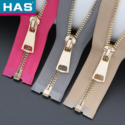 #5 White Open Ended Zip Silver Teeth / Gold Teeth Handbag Zippers