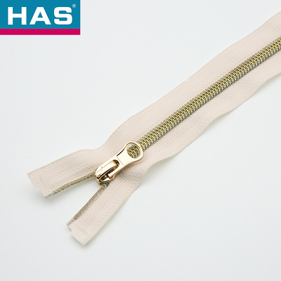 #3 #5 #7 Nylon Zippers Golden Teeth Heavy Duty Coat Zippers Nickel Free