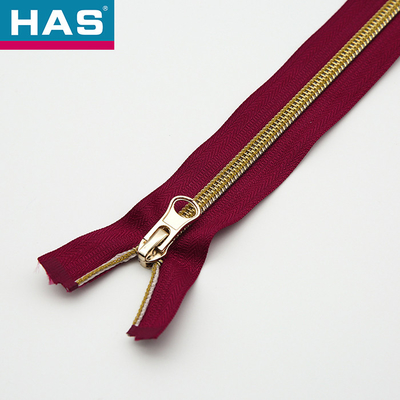 #3 #5 #7 Nylon Zippers Golden Teeth Heavy Duty Coat Zippers Nickel Free