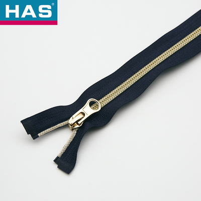#3 #5 #7 Nylon Zippers Golden Teeth Heavy Duty Coat Zippers Nickel Free