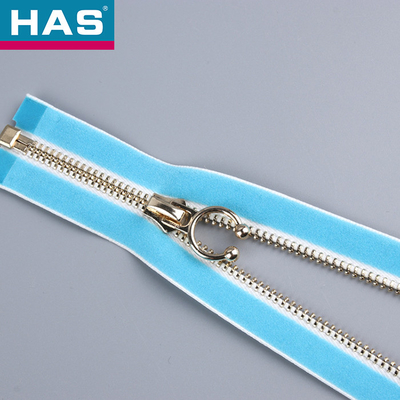 #7 Metal Zipper Blue Pink Metal Dress Zippers For Garment Jacket