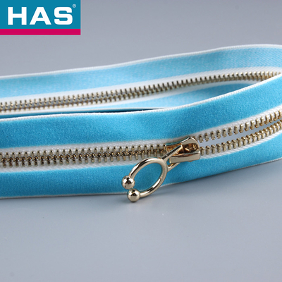 #7 Metal Zipper Blue Pink Metal Dress Zippers For Garment Jacket