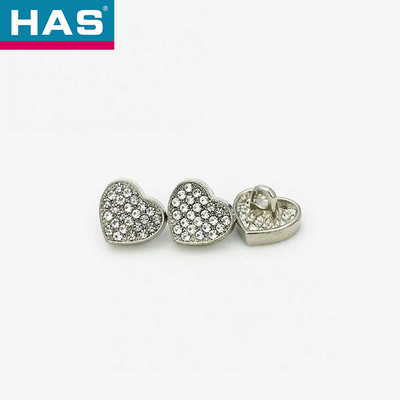 10mm Diamond Buttons silver Heart Shaped Buttons for sweater
