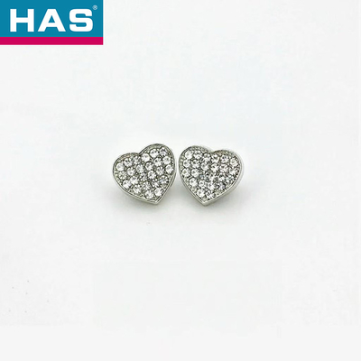10mm Diamond Buttons silver Heart Shaped Buttons for sweater