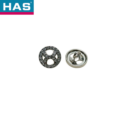 Circular Diamond Buttons 11mm Custom Metal Buttons For Shirts