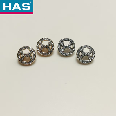 Circular Diamond Buttons 11mm Custom Metal Buttons For Shirts