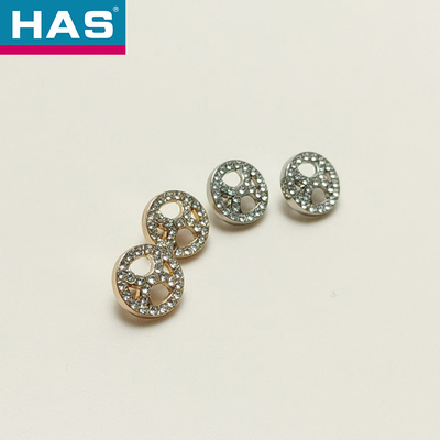 Circular Diamond Buttons 11mm Custom Metal Buttons For Shirts