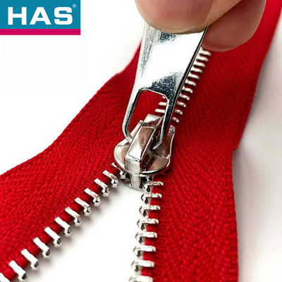Silver Metal Zippers Closed End / Open End #10 Brass Zipper With Two Way Design