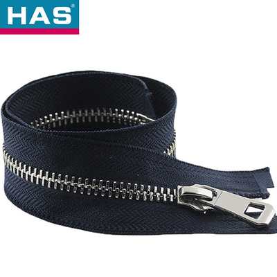 Black Metal Jacket Zippers #7 Double Open End Zipper For Shoes