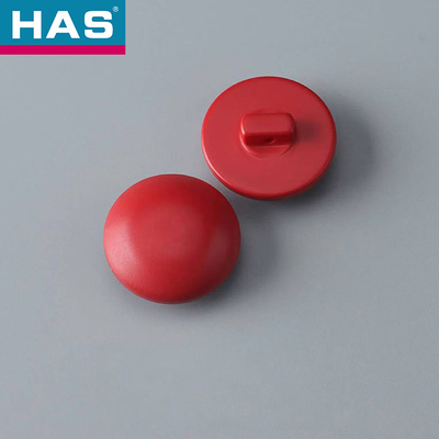 Plastic 30mm Coat Buttons Red / White Polymer Button For Clothing