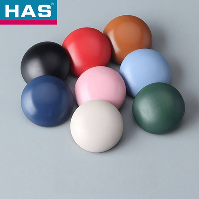 Plastic 30mm Coat Buttons Red / White Polymer Button For Clothing