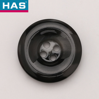 Polyester Black 4 Hole Buttons 21mm / 25mm Decorative Buttons For Crafts