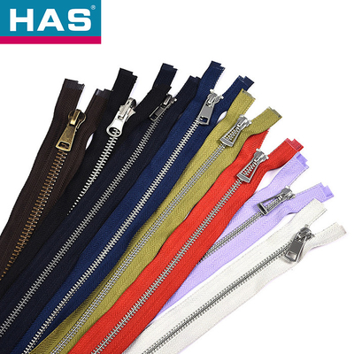 Brass Metal Zipper #10 #12 Auto Lock Zipper With Customizable Puller Type