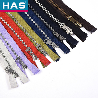 Brass Metal Zipper #10 #12 Auto Lock Zipper With Customizable Puller Type