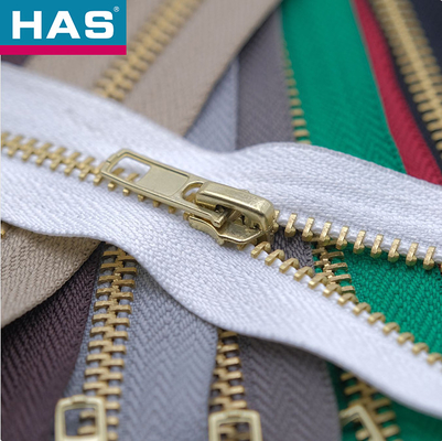 Customizable Metal Zippers Durable Brass Teeth Zippers Auto Lock