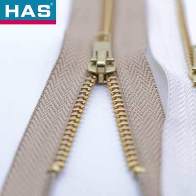 Customizable Metal Zippers Durable Brass Teeth Zippers Auto Lock