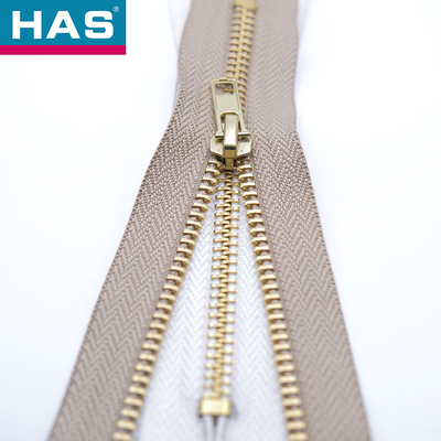 Customizable Metal Zippers Durable Brass Teeth Zippers Auto Lock