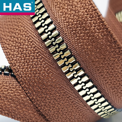 Plastic Teeth Brown Invisible Zipper Customized Plastic Separating Zipper Lightweight