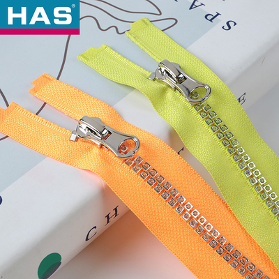 Closed End Plastic Zippers Eco Friendly Orange Invisible Zipper Durable