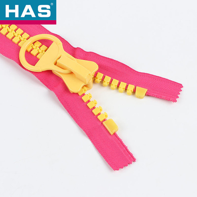 Customized Big Plastic Zipper Two Way Invisible Jacket Zipper Durable