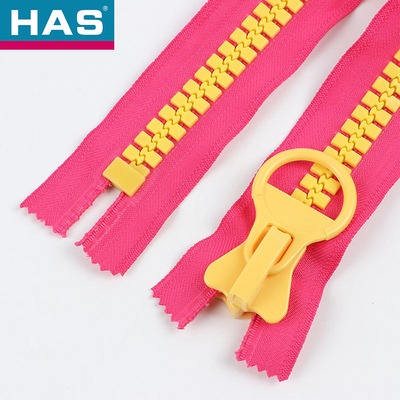 Customized Big Plastic Zipper Two Way Invisible Jacket Zipper Durable