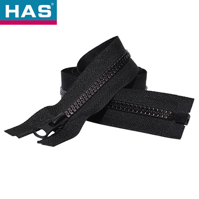 Lightweight Plastic Slider Zipper Black Grey Two Way Invisible Zipper