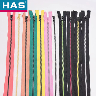 Two Way Resin Zipper Customized Plastic Teeth Zipper Durable