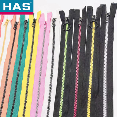 Two Way Resin Zipper Customized Plastic Teeth Zipper Durable