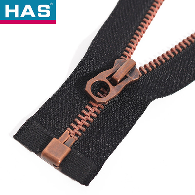 Durable Brass Separating Zippers Corn Teeth 2 Way Coat Zipper Corrosion Resistant