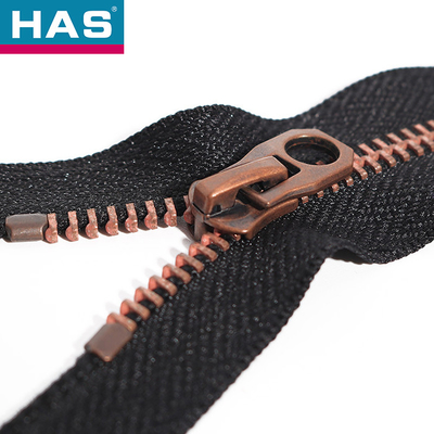 Durable Brass Separating Zippers Corn Teeth 2 Way Coat Zipper Corrosion Resistant