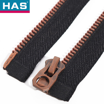 Durable Brass Separating Zippers Corn Teeth 2 Way Coat Zipper Corrosion Resistant