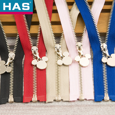 Alloy Custom Made Zippers #5 Open end Zipper Y Teeth For Bags