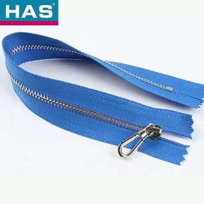 Popular Custom Shiny Nickel Teeth Color Metal Closed End Zipper For Clothes