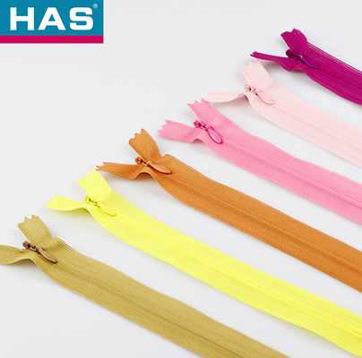 3# 4# 5# Nylon Invisible Zipper Custom Hidden Long Chain Zipper Tape For Garments