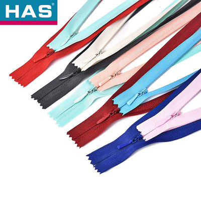 3# 4# 5# Nylon Invisible Zipper Custom Hidden Long Chain Zipper Tape For Garments
