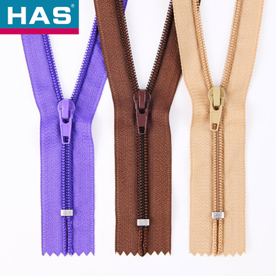 Any Color Custom Close End Nylon Zipper With Colorful Polyester Fabric Tape