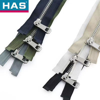 #5 Metal Open End Zippers for Open Front Down Jackets Leather Coats