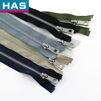 #5 Metal Open End Zippers for Open Front Down Jackets Leather Coats