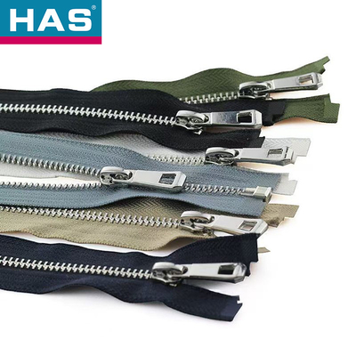 #5 Metal Open End Zippers for Open Front Down Jackets Leather Coats