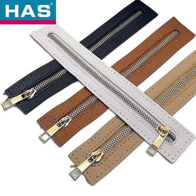 Pu Leather Bags Accessories Self Locking Custom Close End Metallic Zipper