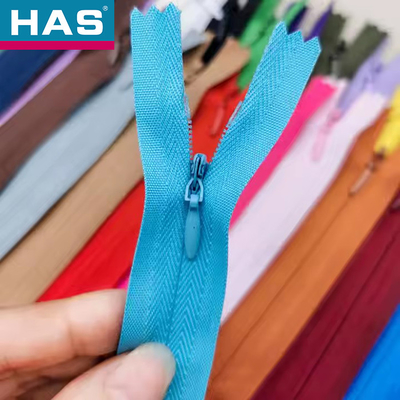 Semi Auto Lock 3# Nylon Coil Zipper Cycling Pocket Zipper Close End Nylon Sport