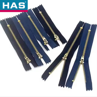 Clothes Accessories 5# Double Polished Gold Close End Metal Zipper
